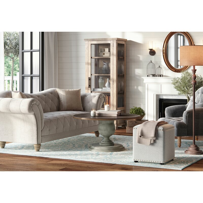 Haley 90.1�� Rolled Arm Chesterfield Sofa
