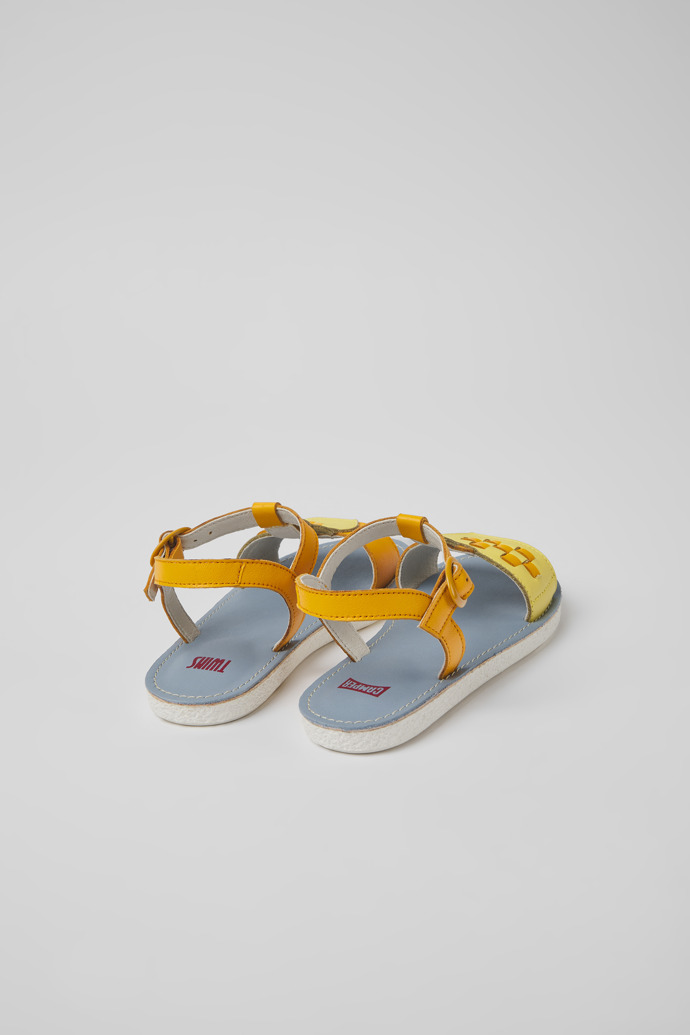 Twins Yellow and orange leather sandals for boys