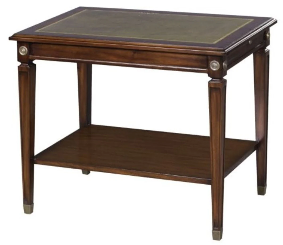 Casa Padrino mesa auxiliar de caoba marr¨®n / verde 64 x 43 x H. 54 cm - Mesita de Noche de Lujo