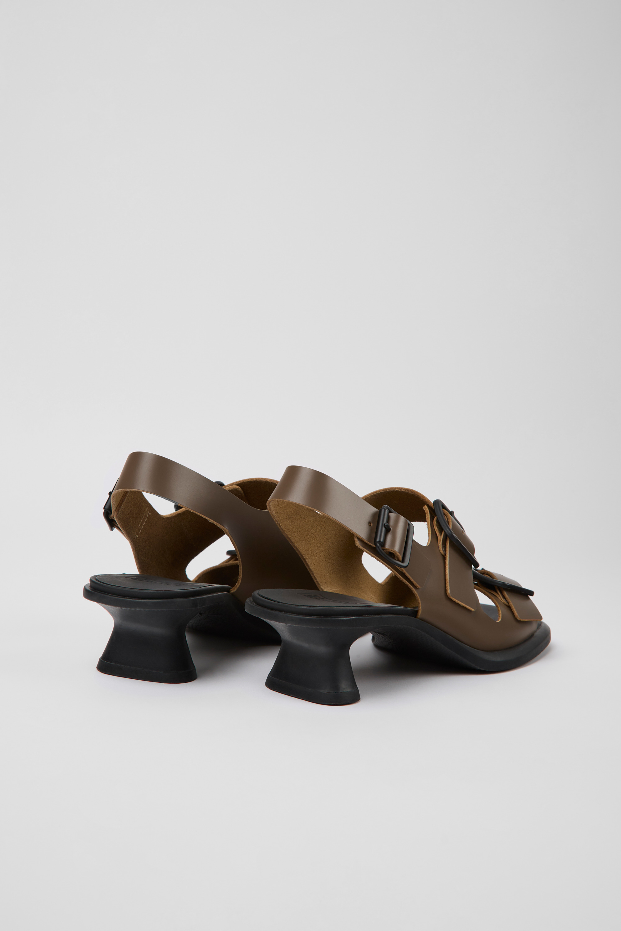 Dina - Brown leather sandals for women