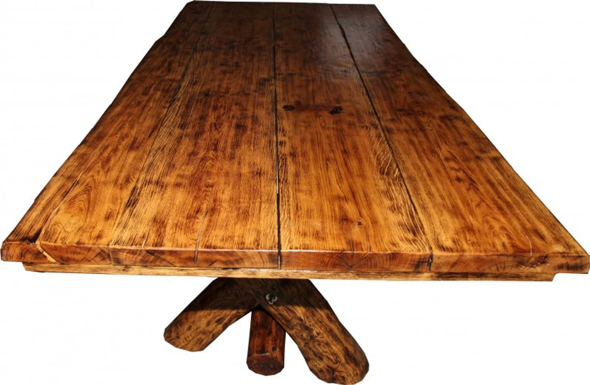 Rustic oak dining table 200 x 115 cm - massive and heavy Casa Padrino - Gasthaus Table Dining Table knight table - Restaurant Furniture