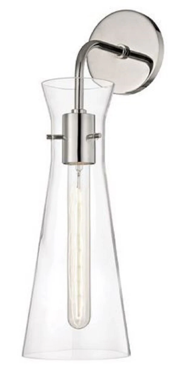 Casa Padrino lámpara de pared de lujo plata 14 x 19,1 x H. 47 cm - Lámpara para Hoteles y Restaurantes