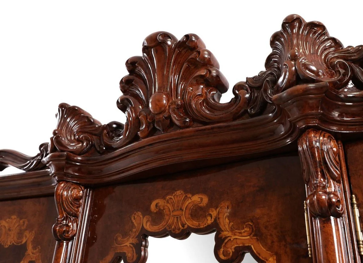 Casa Padrino armario de dormitorio barroco de lujo con 5 puertas marr¨®n 305 cm - Muebles barrocos