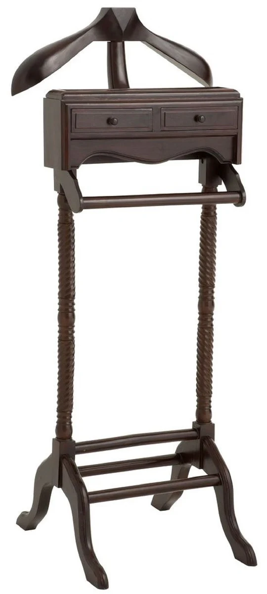 Casa Padrino sirviente mudo de caoba de lujo con 2 cajones marrón oscuro 51 x 46,5 x A. 123 cm - Perchero - Mute Sirviente - Accesorios de Dormitorio - Accesorios de Hotel