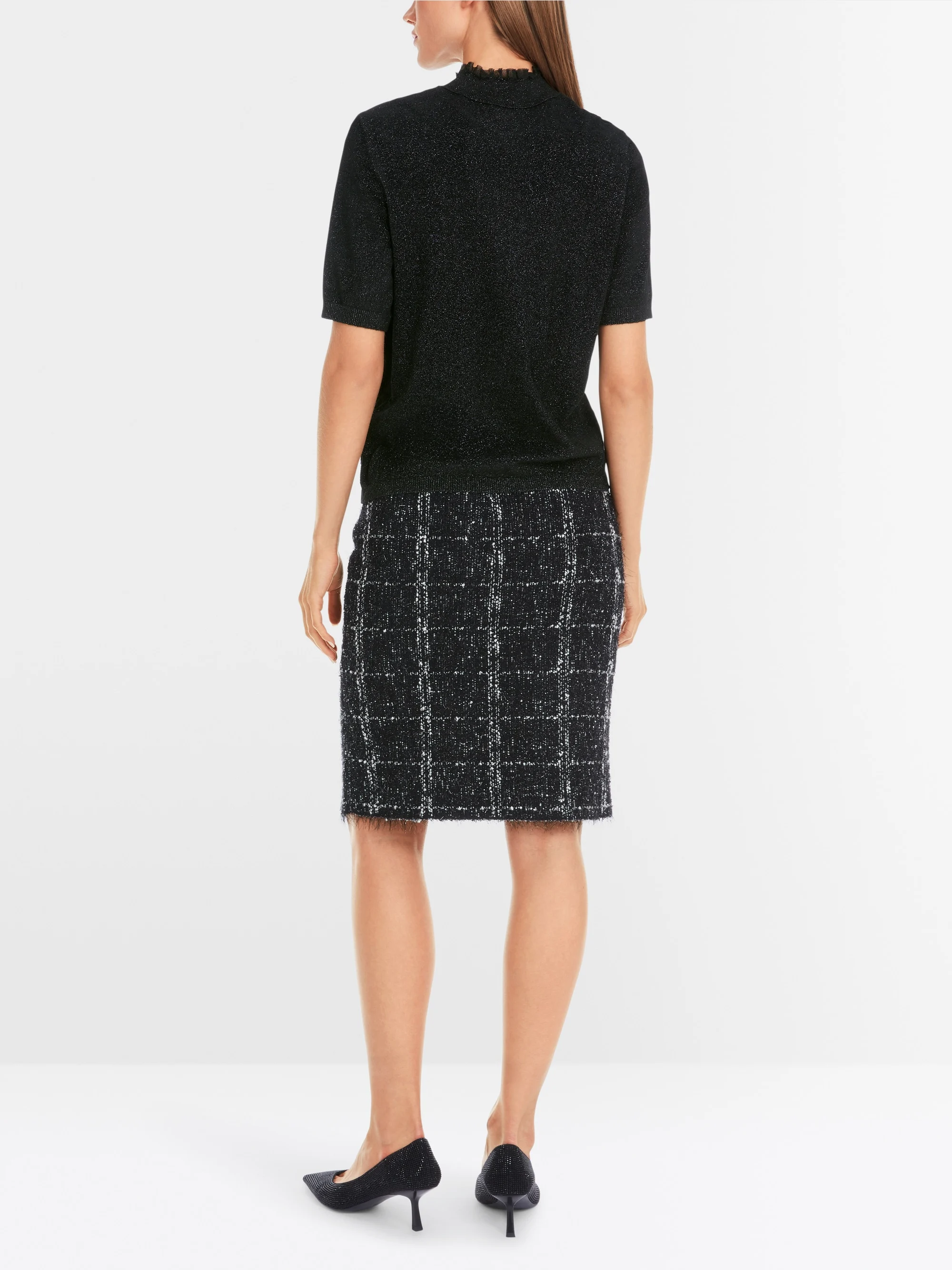 Marc-Cain Short-sleeve pullover in glitter elegance