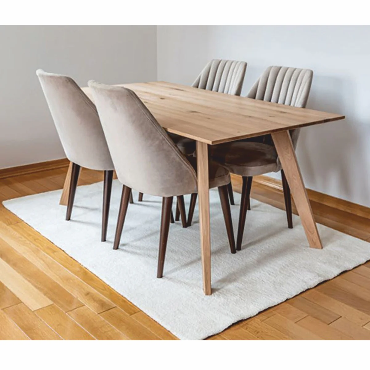 Casa Padrino Mesa de Comedor de Lujo de Roble Natural - Varios Tama?os - Muebles de Comedor