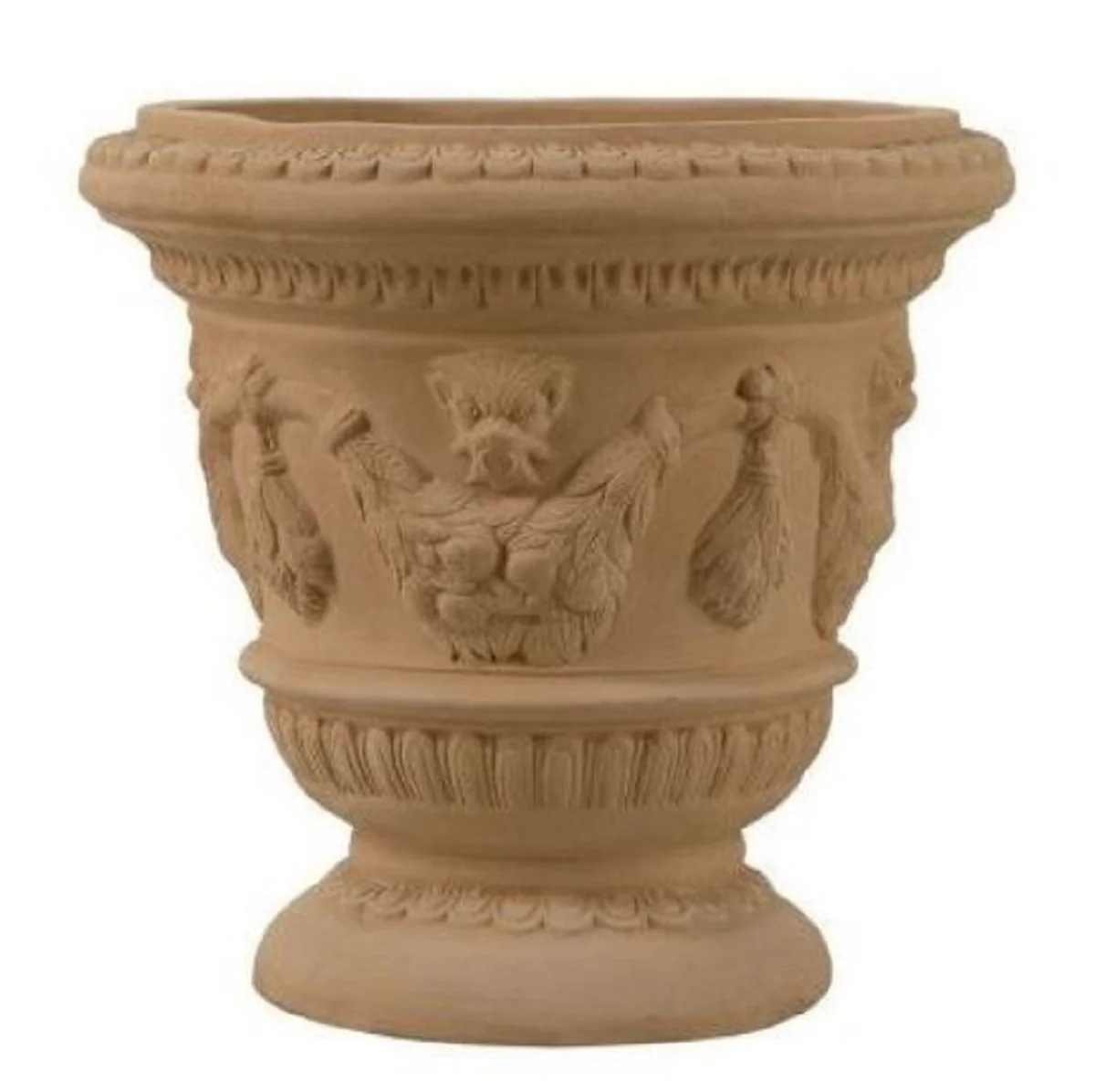 Casa Padrino maceta barroco terracota Ø 42 x A. 41 cm - Maceta de cerámica hecha a mano - Decoración de jardín de balcón y terraza en estilo barroco