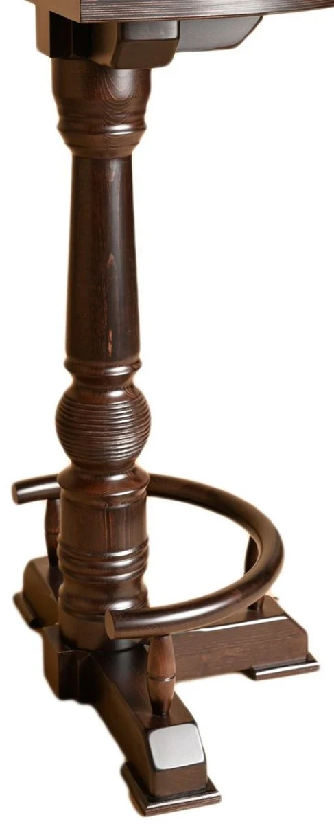 Casa Padrino mesa de bar de lujo con reposapi¨¦s marr¨®n oscuro 75 x 50 x A. 110 cm - Mesa semicircular de madera maciza - Muebles madera maciza - Mobiliario de bar