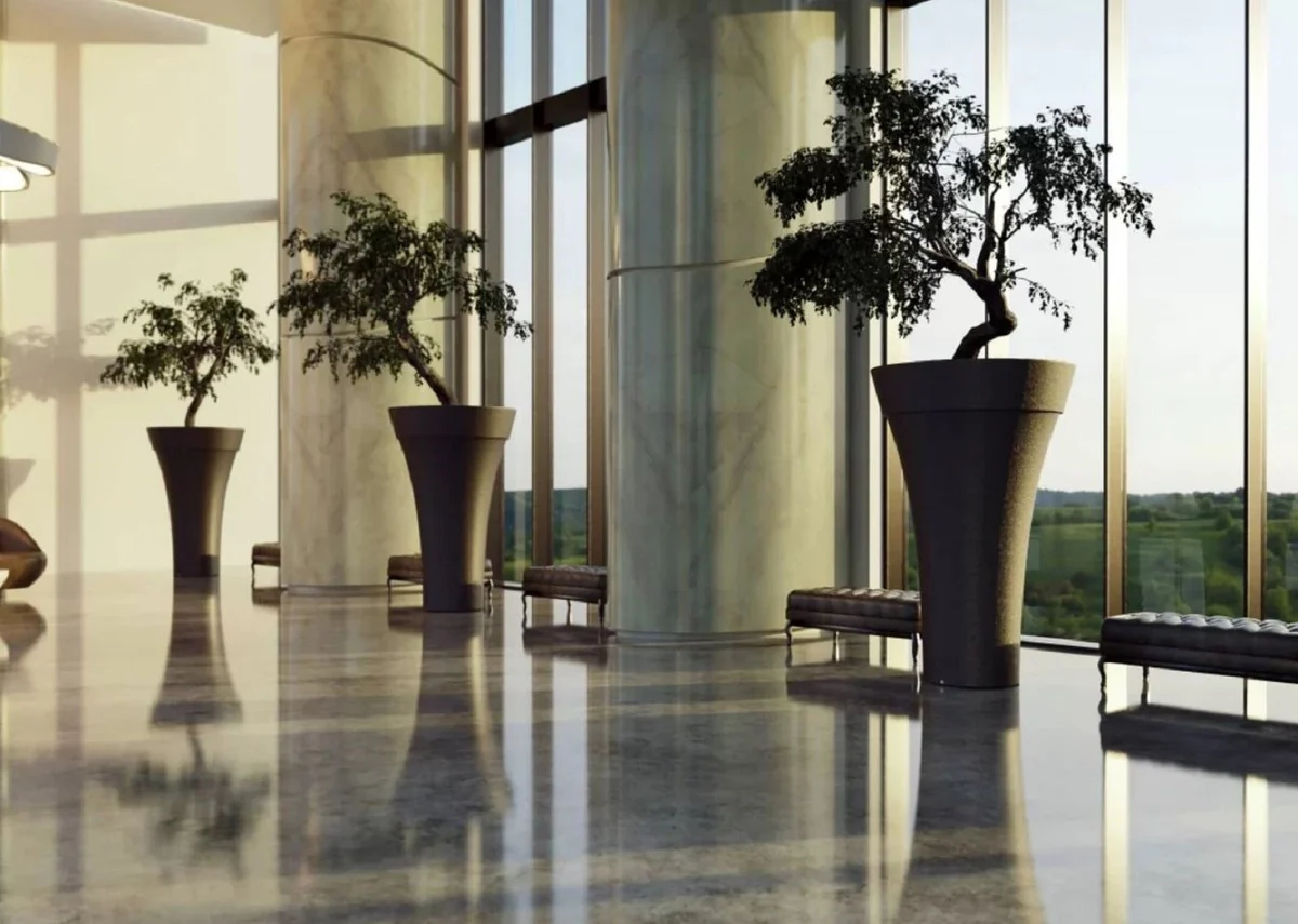 Casa Padrino maceta de lujo negro mate ? 126 x A. 197 cm