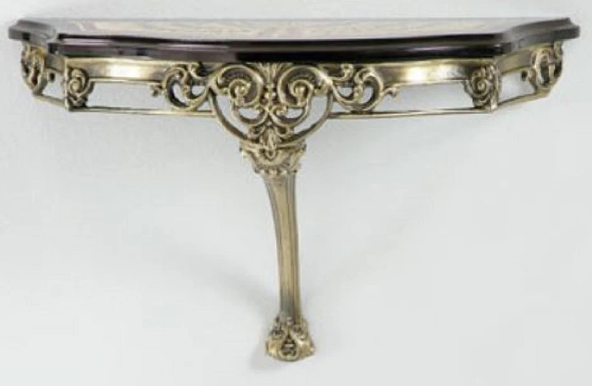 Casa Padrino consola de pared barroco de lujo negro / rojo / oro / bronce 62 x 25 x A. 38 cm - Consola de decoraci¨®n de paredes en estilo barroco - Muebles Barrocos - Calidad de Lujo