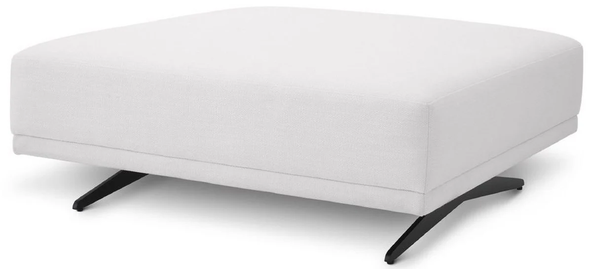 Casa Padrino taburete de lujo blanco / bronce 108 x 108 x A. 41 cm - Otomana - Muebles de Sal¨®n de Lujo