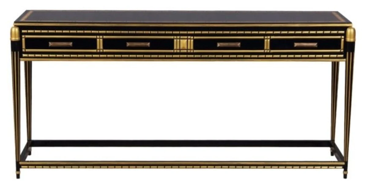 Casa Padrino mesa consola de lujo negro / oro 171 x 46 x H. 80 cm - Consola de Lujo con 4 Cajones