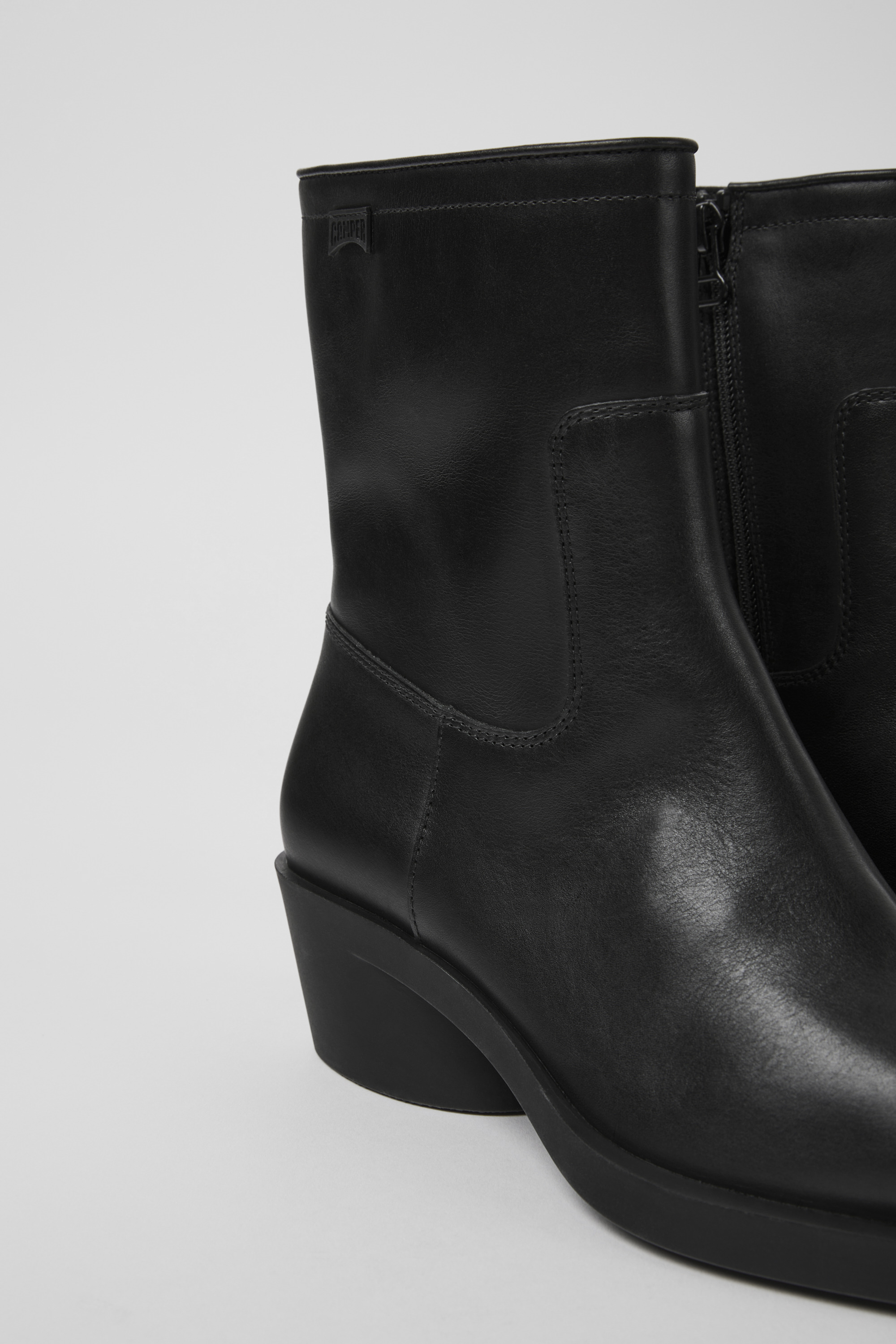 Bonnie - Black leather boots for women