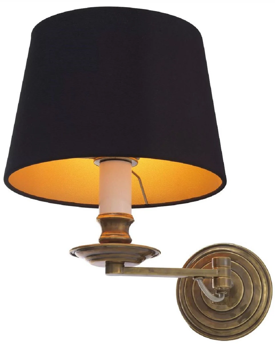 Casa Padrino lámpara de pared de lujo con brazo giratorio latón antiguo / negro 22 x 21,5 x A. 27,5 cm - Lámpara Hotel & Restaurant