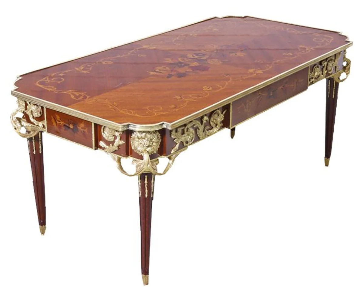 Casa Padrino escritorio de lujo barroco caoba secretaria 120 cm - estilo antiguo