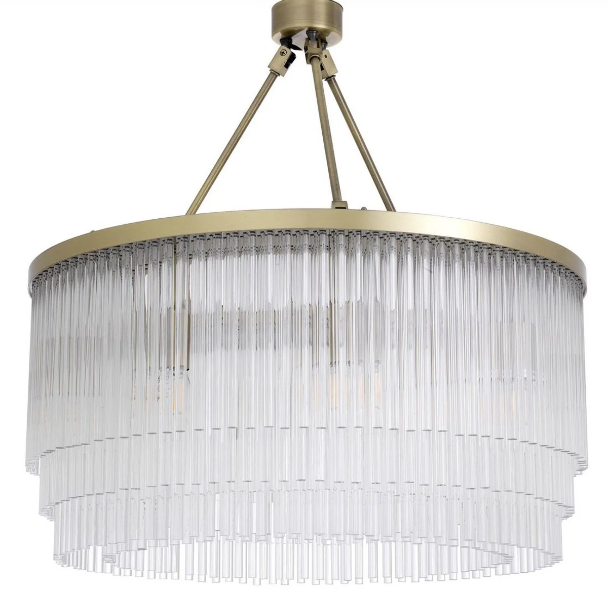 Casa Padrino lámpara de araña de vidrio de lujo latón Ø 60 x A. 68 cm - Araña de salón noble - Calidad de Lujo