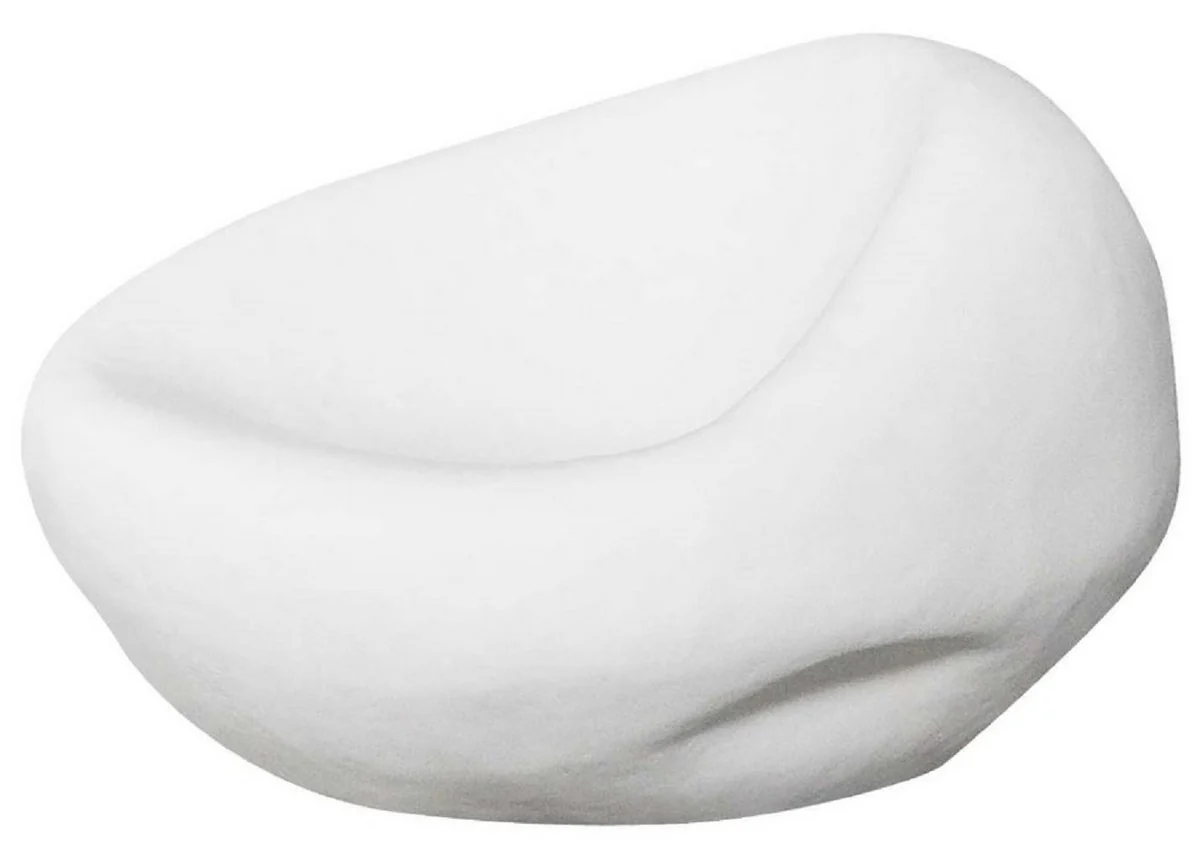 Casa Padrino sillón de jardín de diseño blanco mate 100 x 110 x A. 70 cm - Sillón de jardín de terraza resistente a la intemperie - Muebles de Hotel - Calidad de Lujo