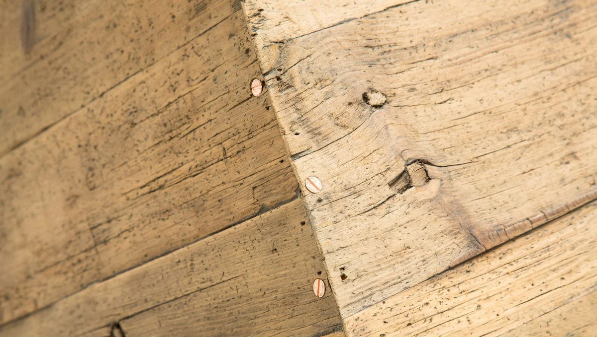 Casa Padrino lámpara de pie de madera de pino colores naturales 190 x 52 x H. 220 cm - Lámpara de Pie de Lujo con Cable Naranja