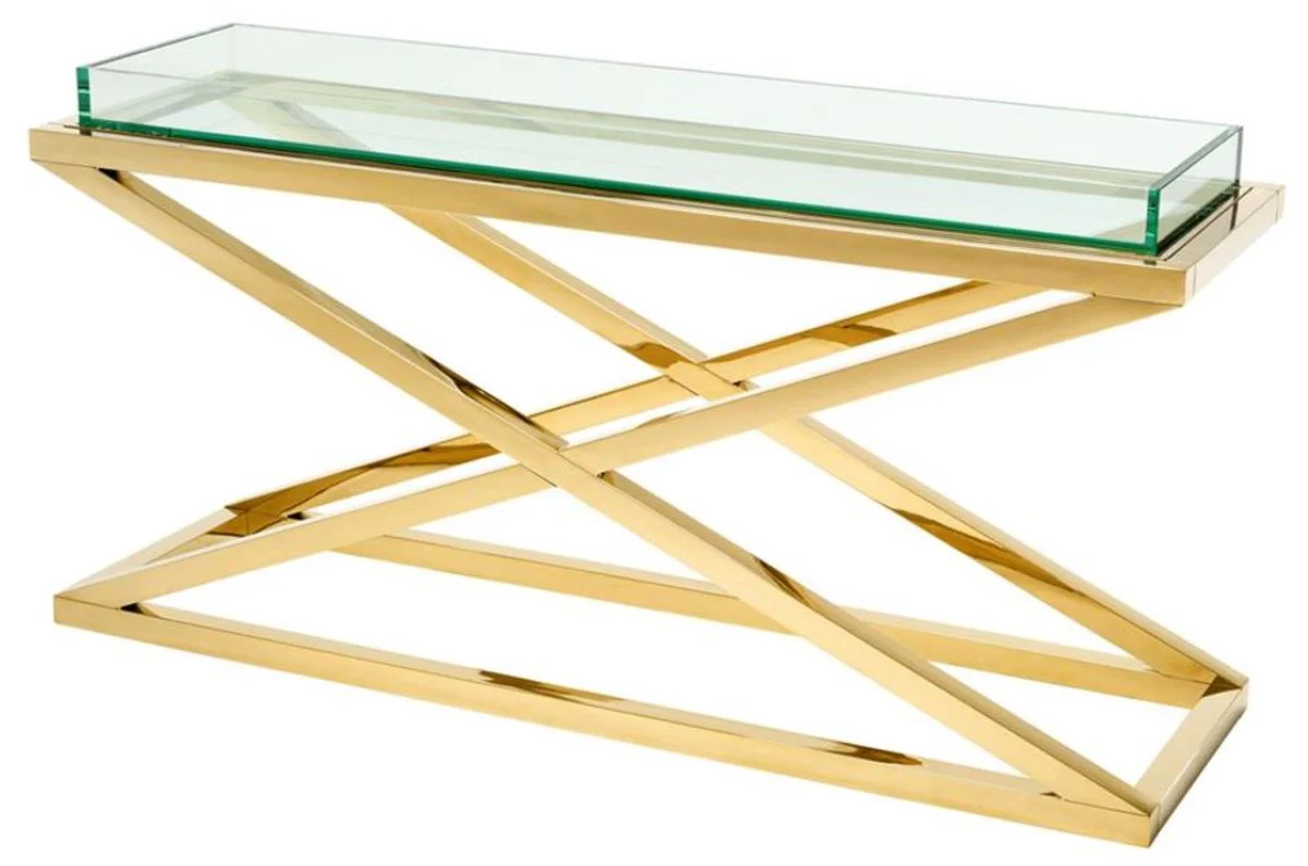 Casa Padrino consola / mesa de consola de lujo oro 150 x 45 x H. 77 cm - Muebles Para Hoteles