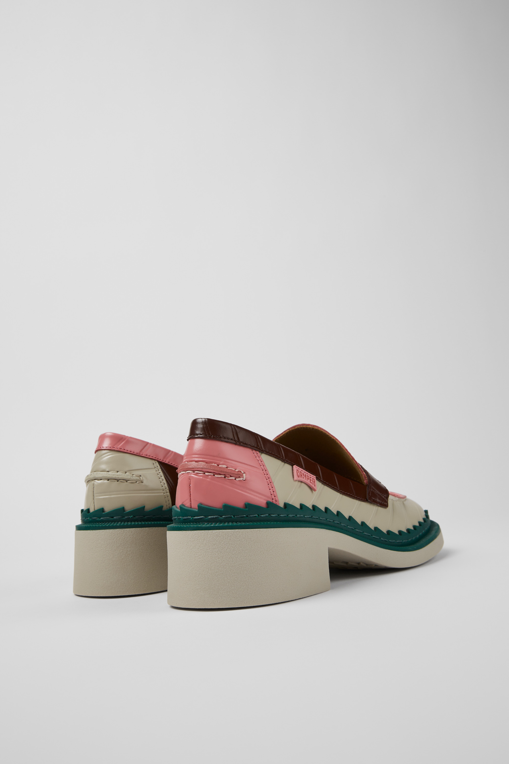 Twins - Multicolored leather loafers for women