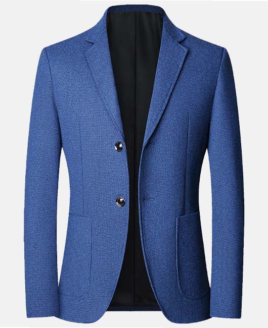 Notch Lapel Single Breasted Utility Pockets Texture Pattern Blazer