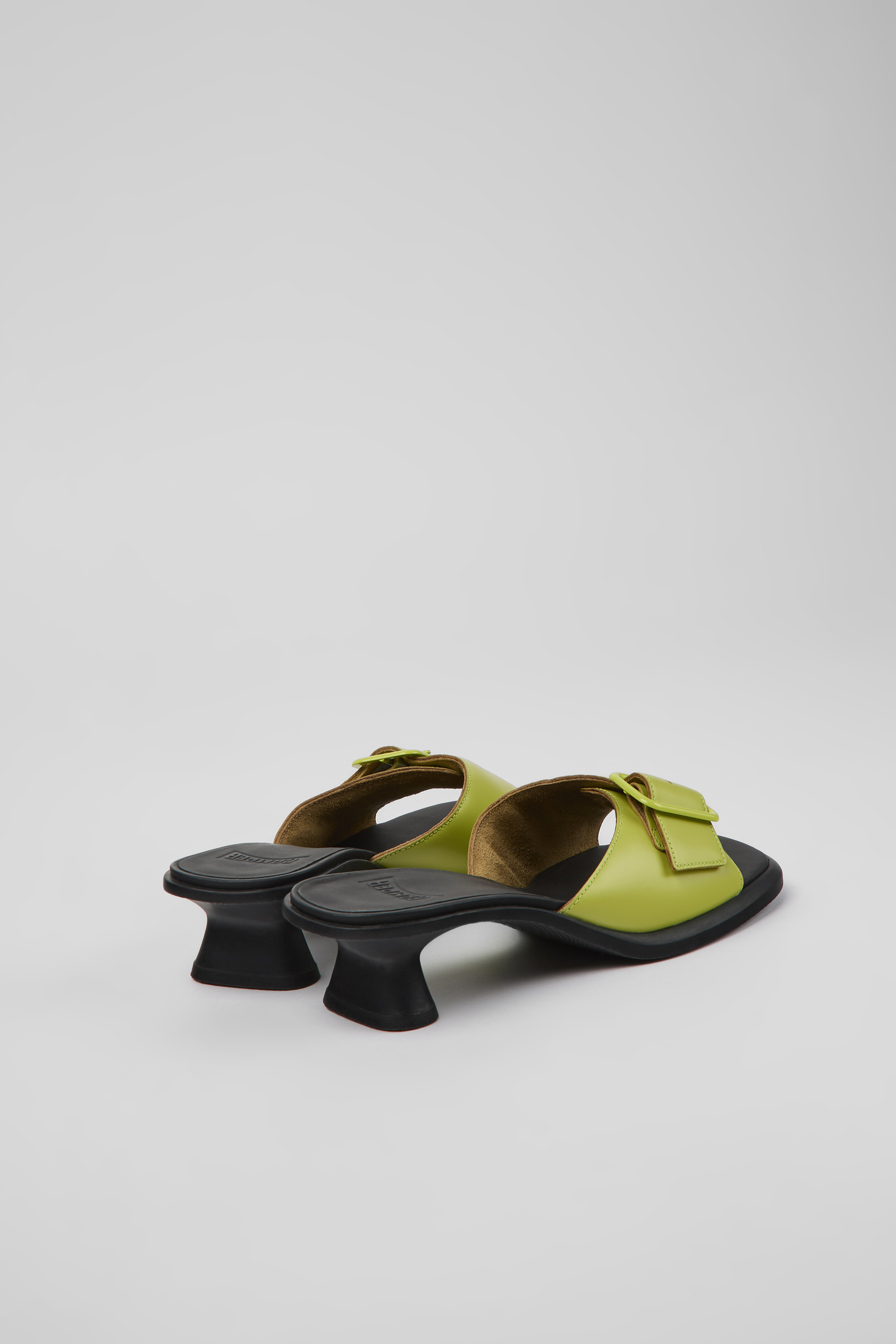 Dina - Green leather sandals for women
