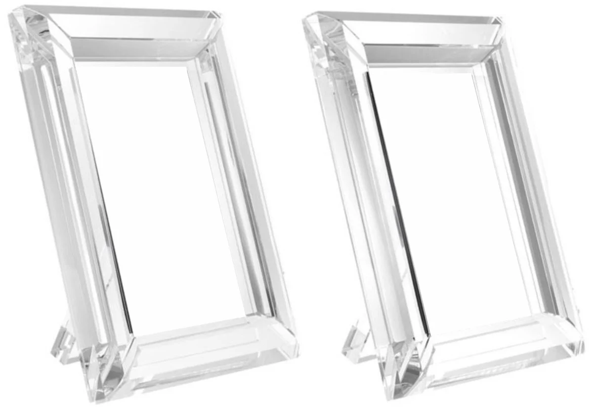 Casa Padrino conjunto de marcos de lujo 16 x 2,5 x H. 21,5 cm - Accesorios de Cristal de Lujo