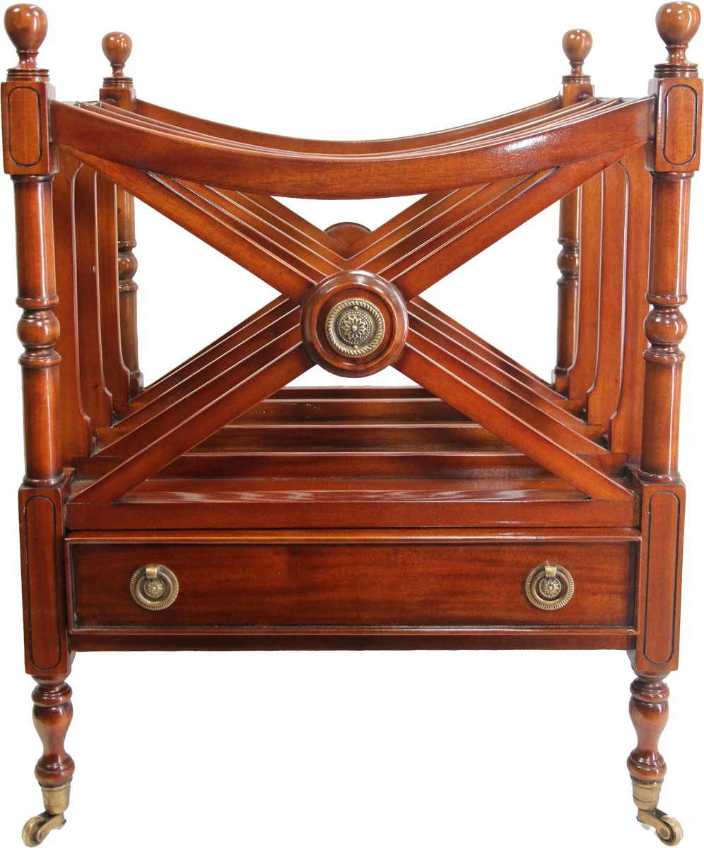 Casa Padrino Luxury Magazine & Magazine Trolley Mahogany Solid Wood Brown - luxury hotel / law firm furnishings