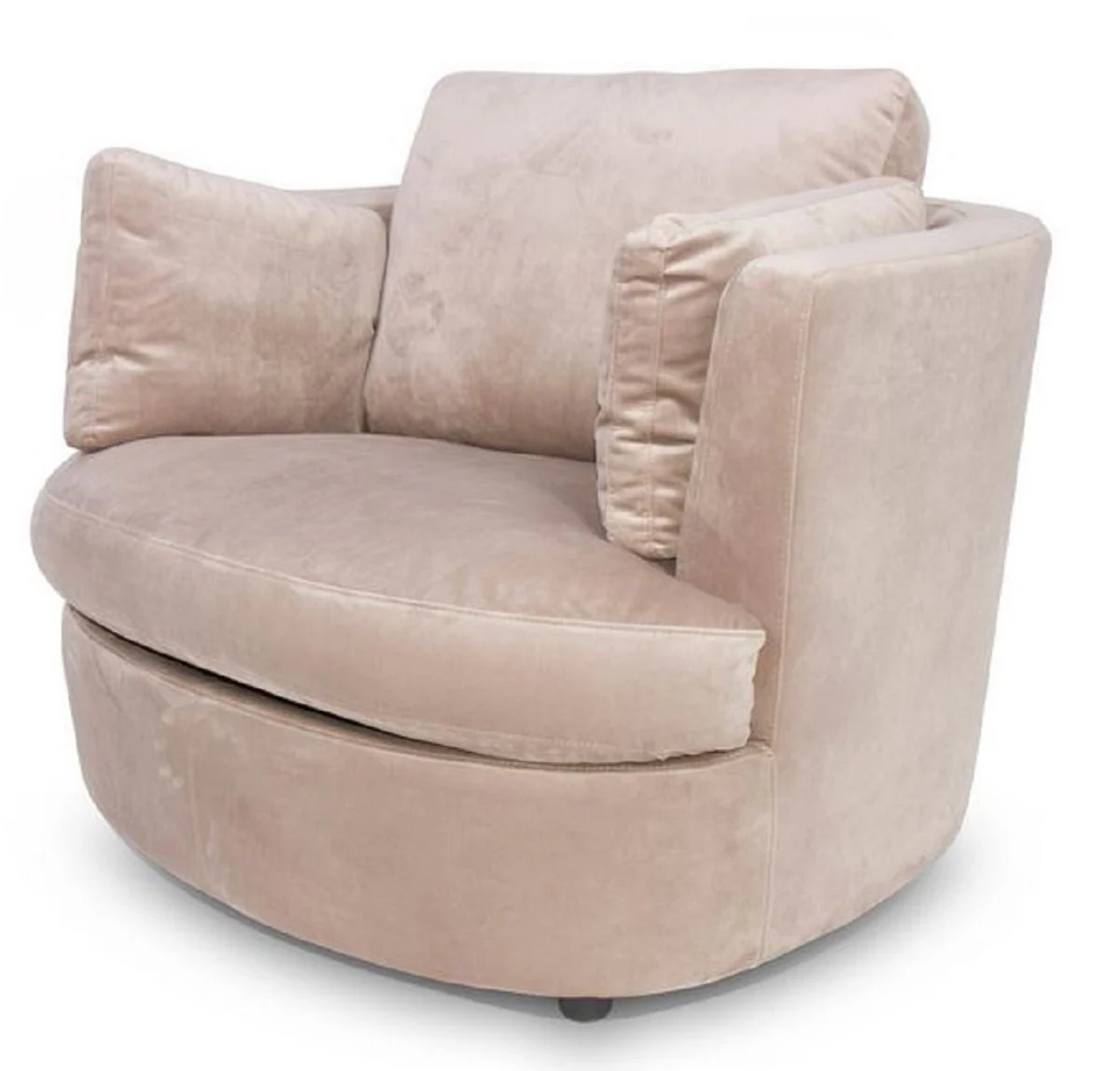 Casa Padrino Sill¨®n de Terciopelo de Lujo Champ¨¢n 101 x 94 x H. 78 cm - Sill¨®n de Sal¨®n - Muebles de Sal¨®n de Lujo