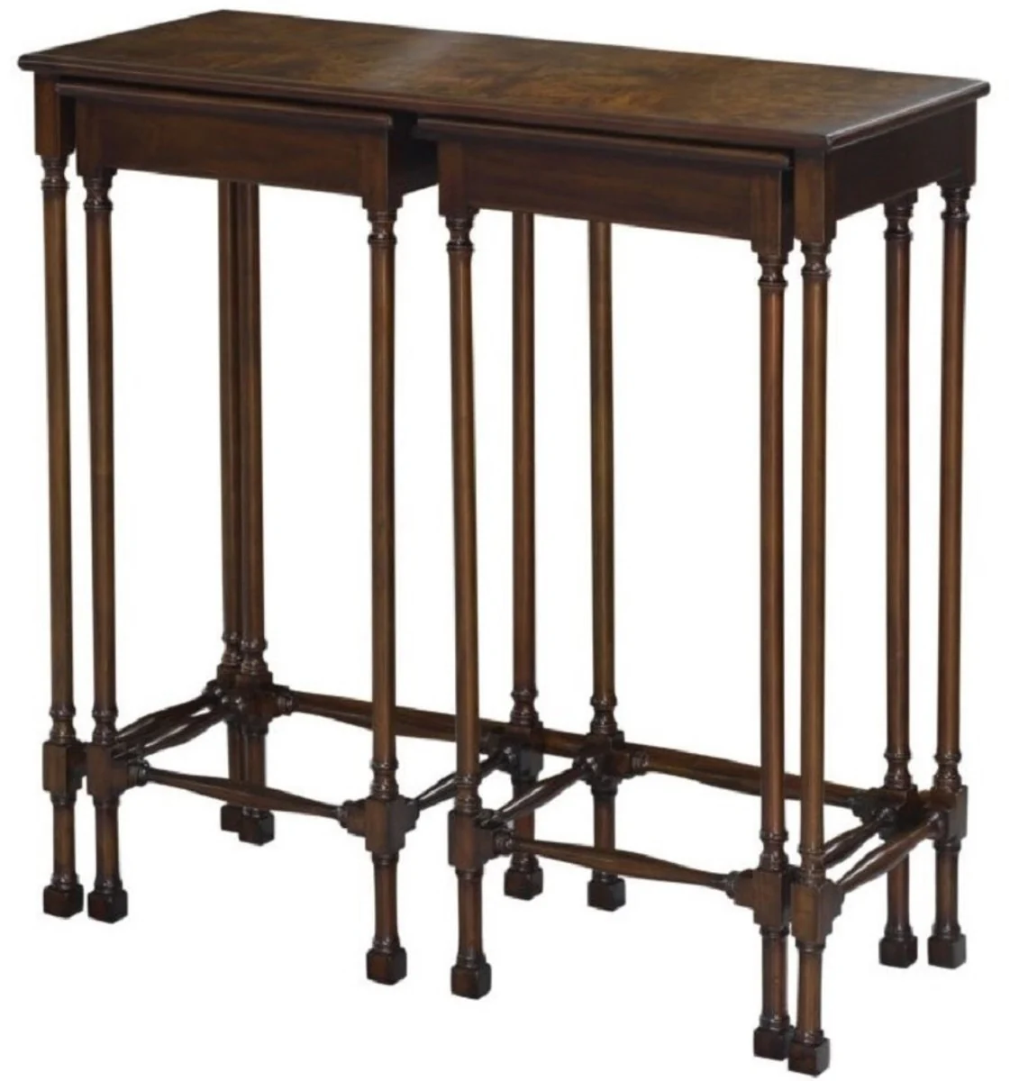 Casa Padrino conjunto de mesa auxiliar de lujo marrón / marrón oscuro 67 x 28 x H. 70 cm - Muebles de Salón de Lujo