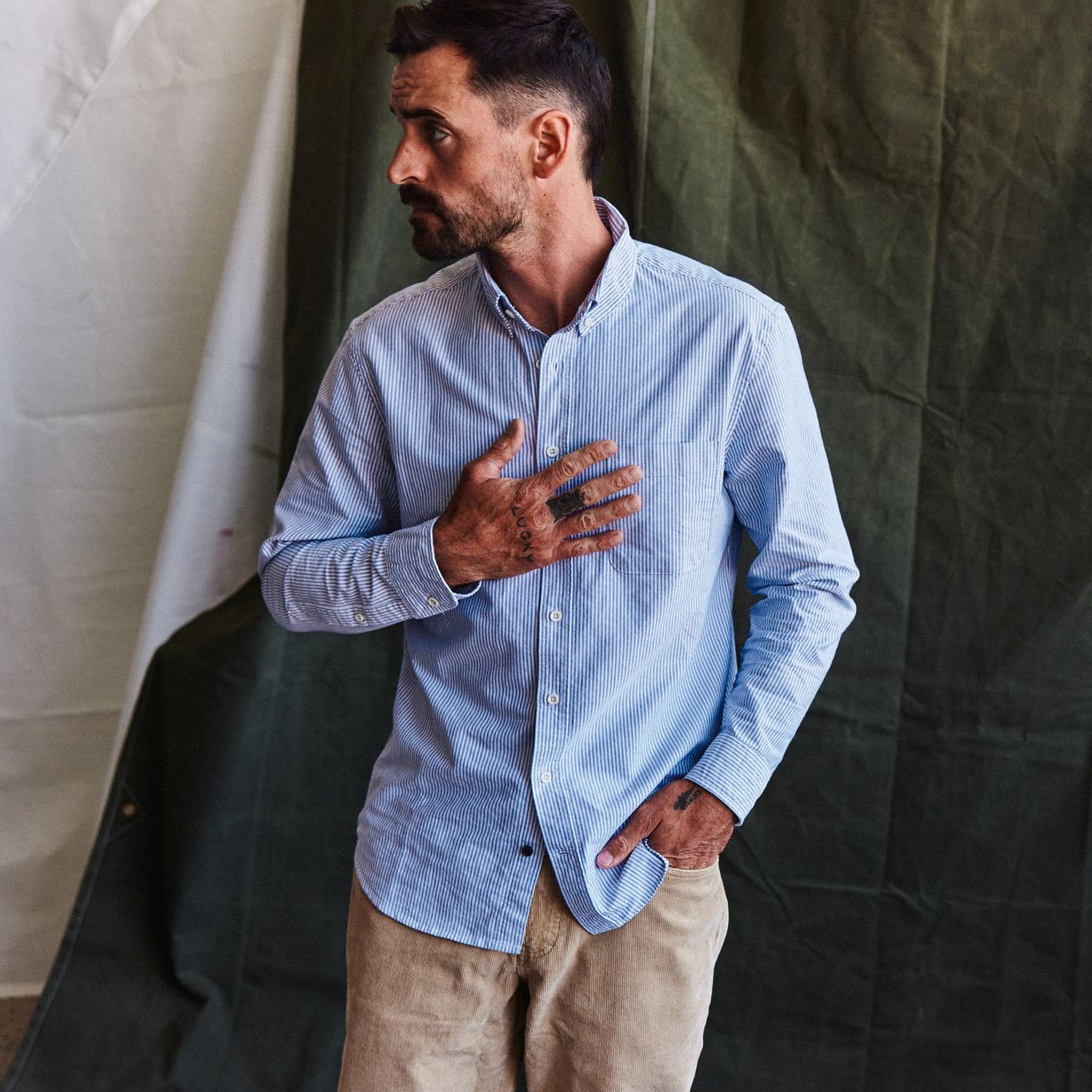 The Jack in Navy University Stripe Everyday Oxford