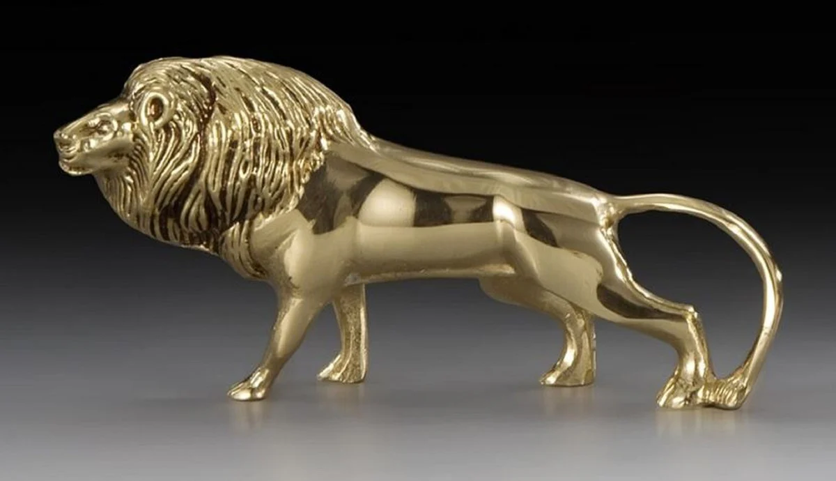 Casa Padrino escultura decorativa de bronce de lujo león oro 17 x A. 8 cm - Decoración de escritorio
