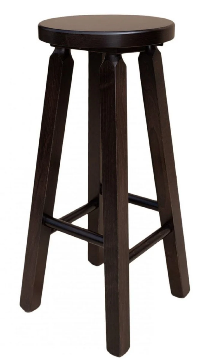 Casa Padrino taburete de bar de estilo campestre de madera maciza marr¨®n oscuro A. 80 cm - Mueble bar