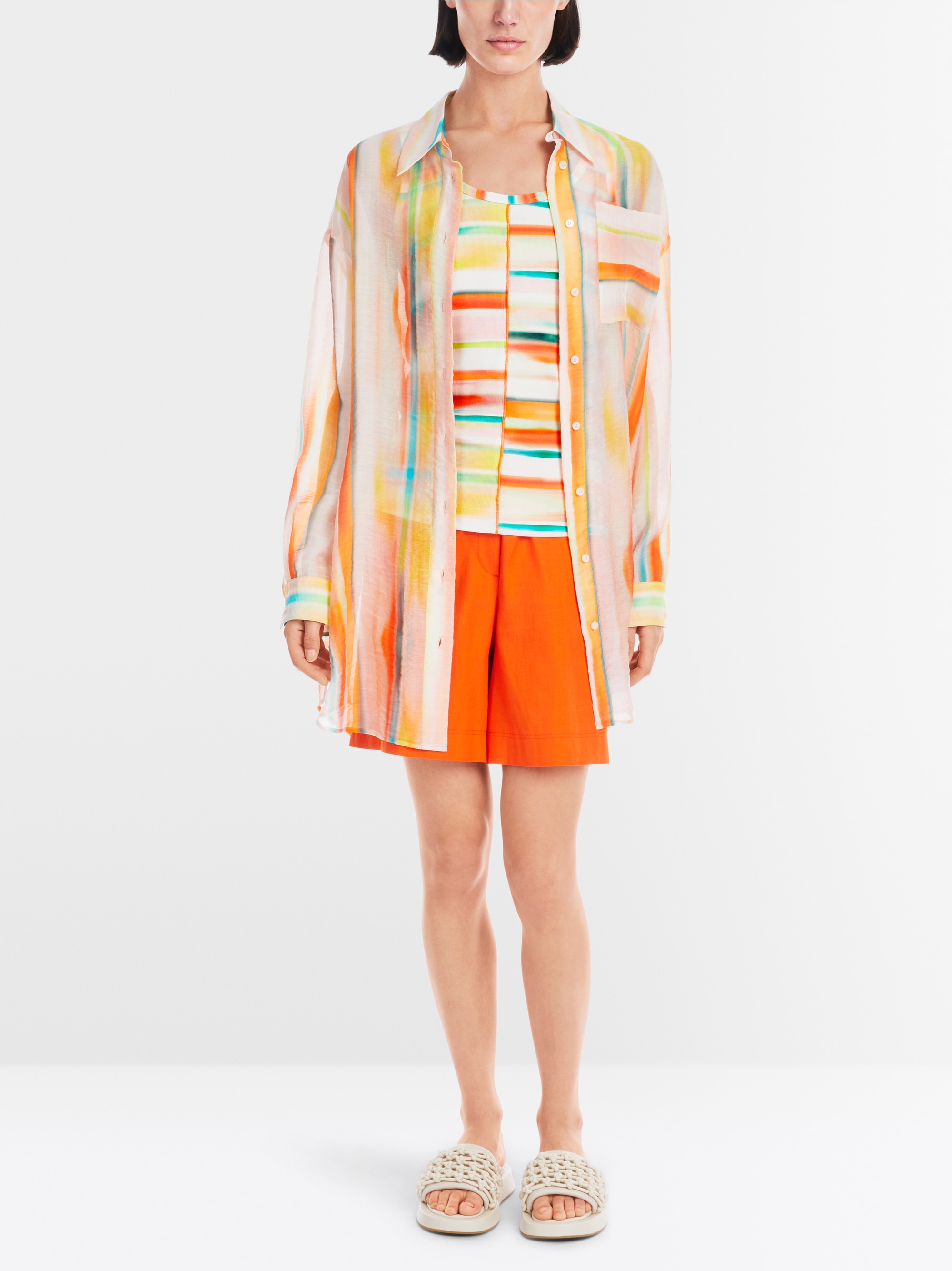 Marc-Cain Top with tie-dye stripes
