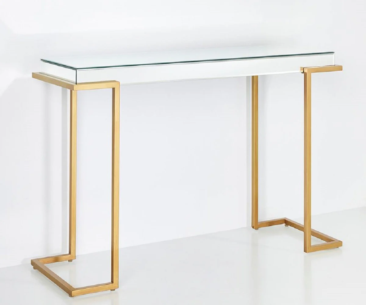 Casa Padrino consola de lujo bronce 116 x 39 x A. 79 cm - Mesa consola con espejo y patas de metal - Muebles de Lujo
