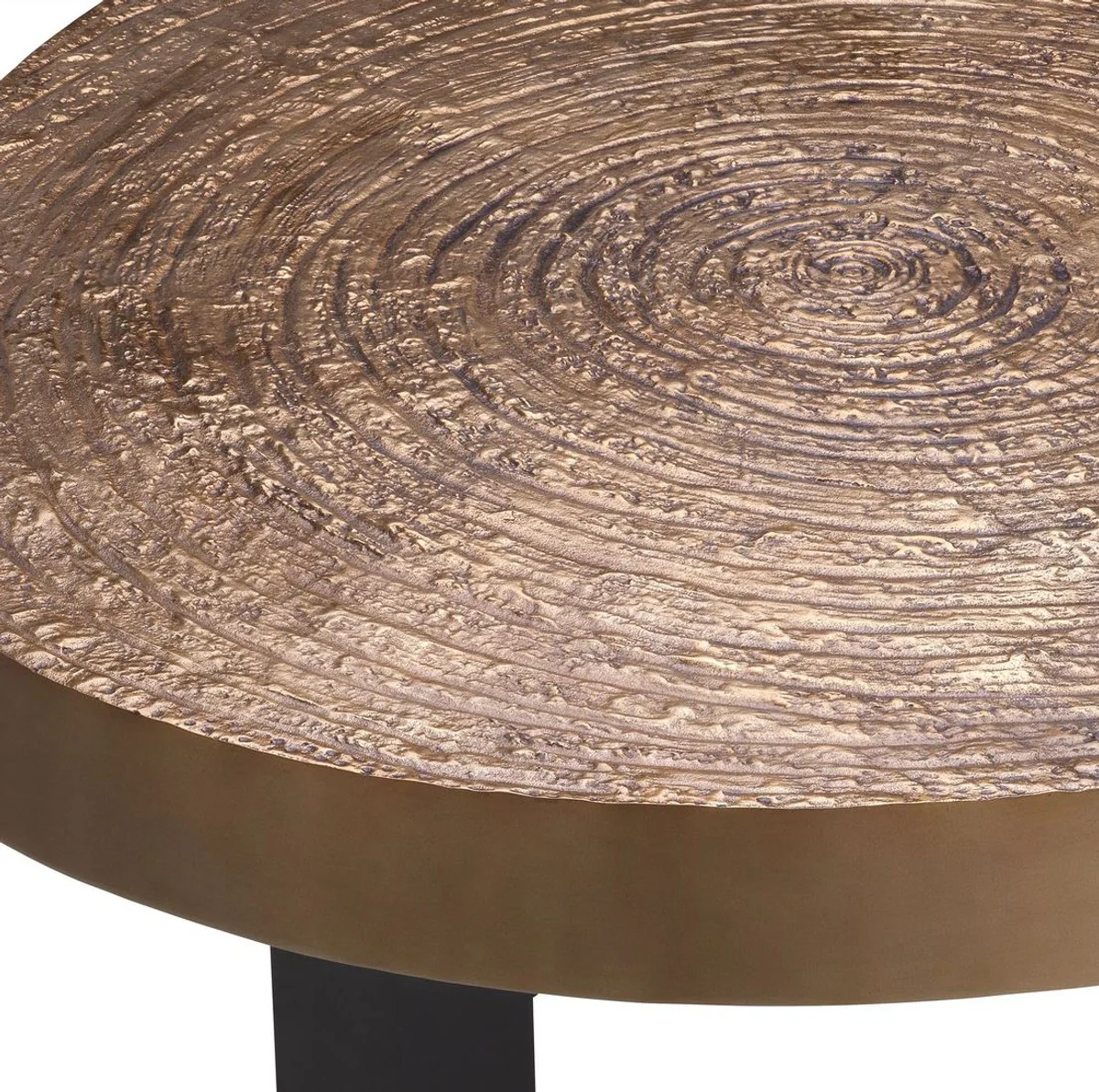 Casa Padrino mesa de centro de lujo oro antiguo / negro 105 x 110 x A. 35 cm - Mesa de sal¨®n moderna con tablero de aluminio - Muebles de Sal¨®n - Muebles de Lujo