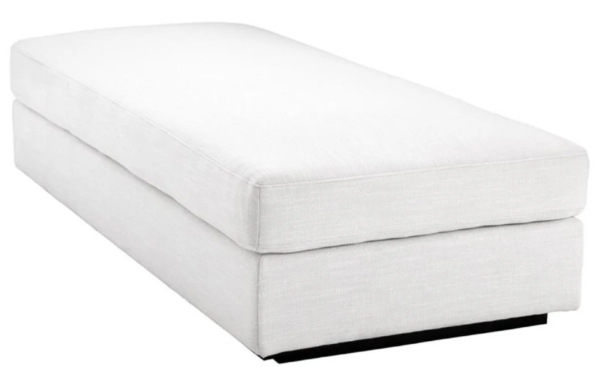 Casa Padrino taburete para los pies de sal¨®n de lujo blanco / negro 178 x 83 x H. 40 cm - Muebles de Lujo