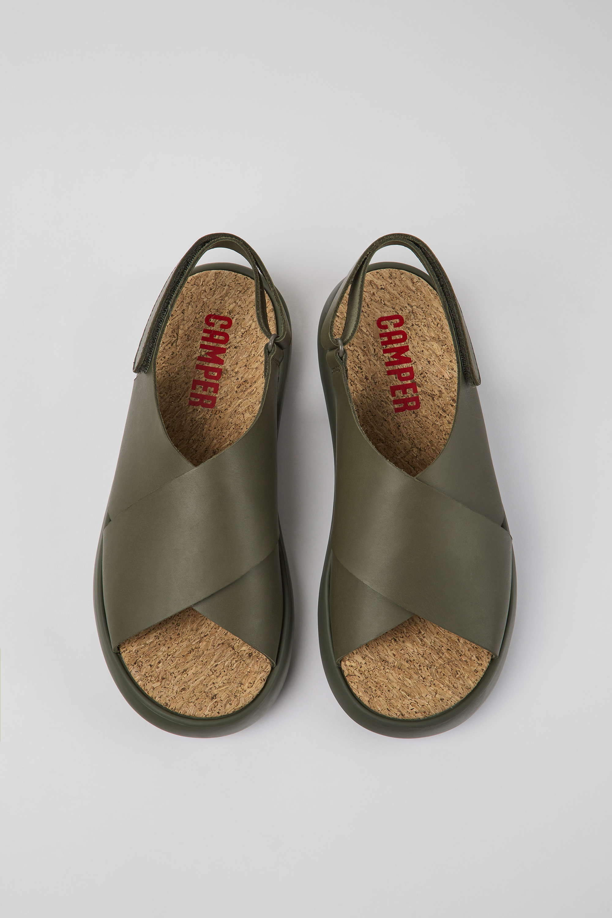 Pelotas Flota - Green leather sandals for men
