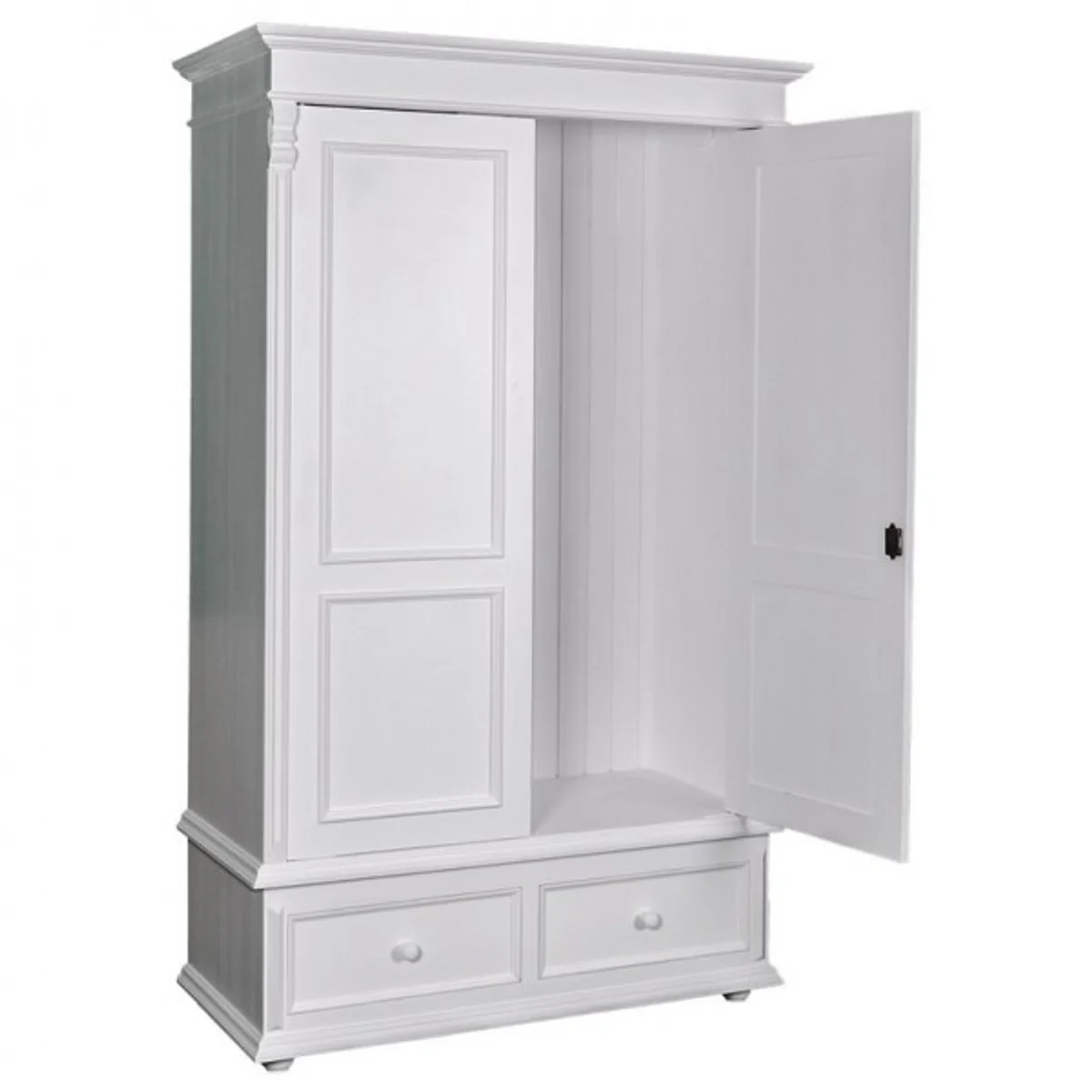 Casa Padrino country-style wardrobe white - clothes cabinet Shabby H 206 cm W 127 cm D 61 cm