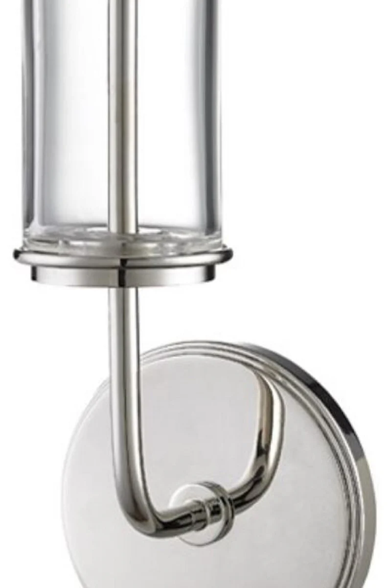 Casa Padrino lámpara de pared LED de lujo plata / blanco 12,7 x 9,5 x H. 36,2 cm - Calidad de Lujo