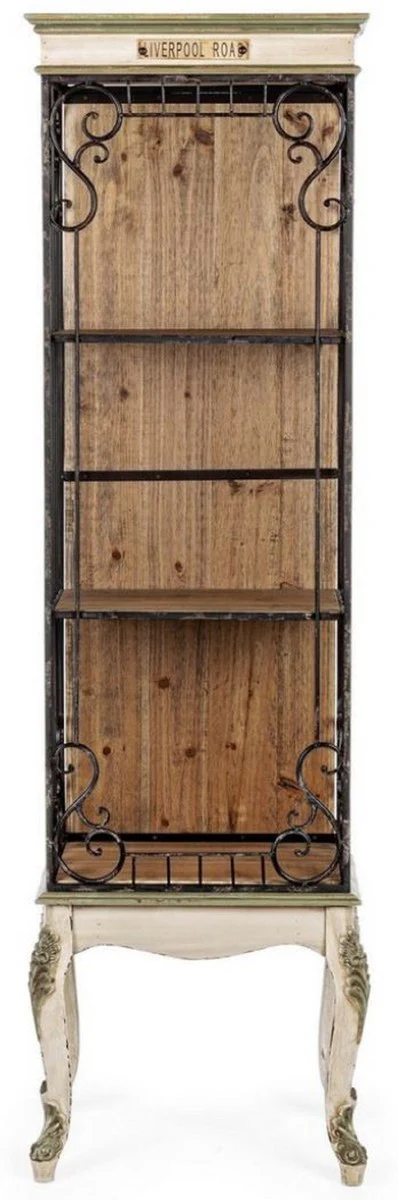 Casa Padrino armario de libros barroco crema / marr¨®n 46,2 x 33 x A. 159,5 cm - Armario estanter¨ªa barroco - Armario de sal¨®n barrocos - Armario de oficina barrocos - Muebles barrocos