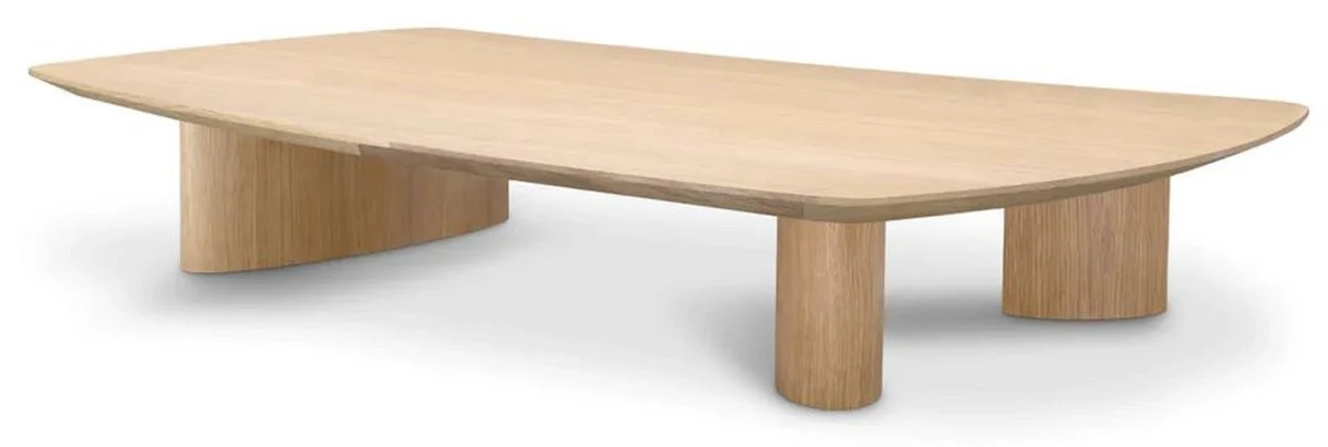 Casa Padrino mesa de centro de lujo natural 185 x 120 x A. 30 cm - Mesa de sal¨®n de madera maciza con tablero ligeramente curvado - Muebles de sal¨®n - Muebles de hotel - Muebles de lujo