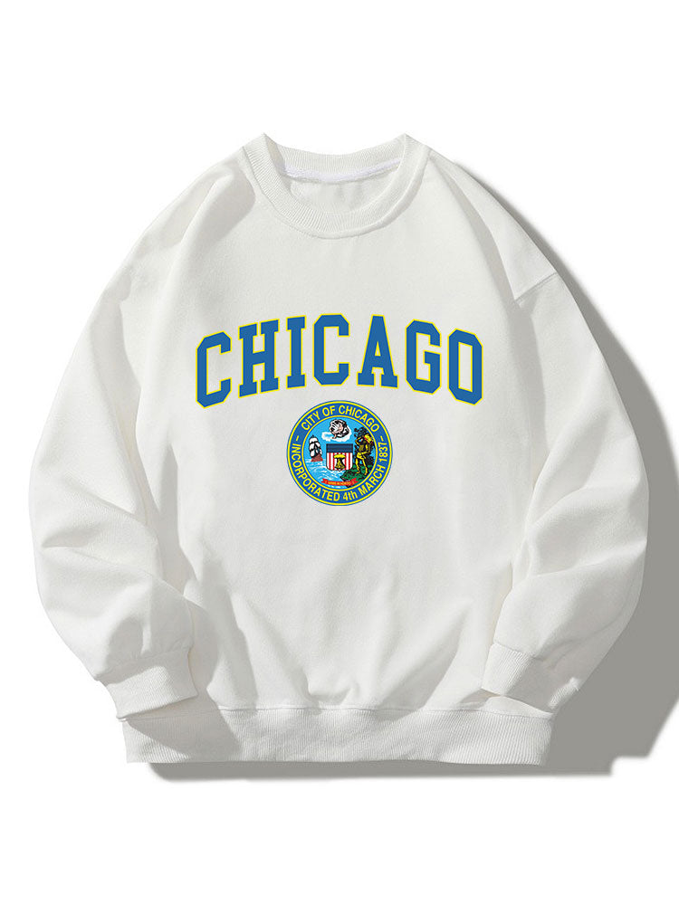 Chicagp Print Relaxed Sweatshirt
