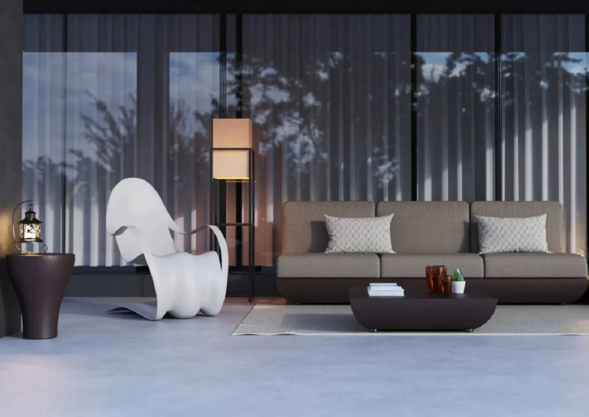 Casa Padrino sill¨®n de jard¨ªn de lujo blanco mate A. 103 cm