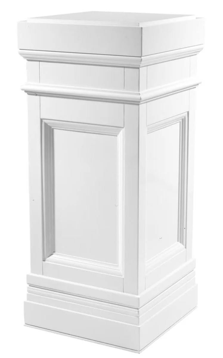 Casa Padrino Columna Blanco 44 x 44 x H. 103 cm - mesa auxiliar de lujo