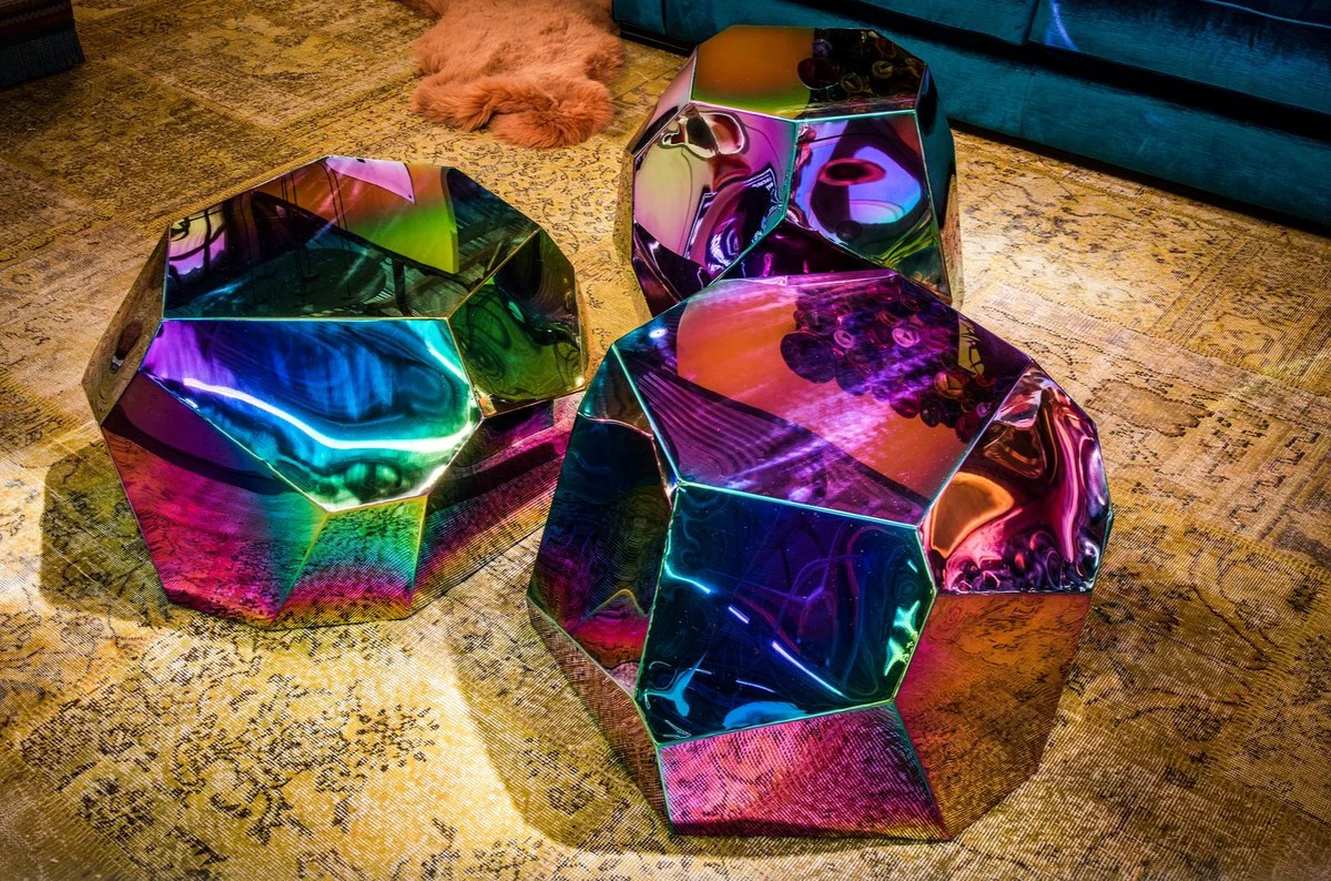 Casa Padrino mesa auxiliar de dise?o titanium 65 x 50 x H. 60 cm - colecci¨®n de dise?o