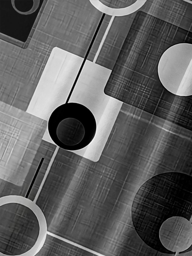 Geometric Line Pattern Chest Pocket Short Sleeve Casual Shirt