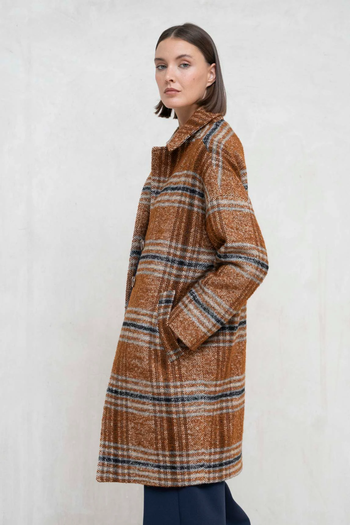 Rivera-spain Abrigo Biella cuadros teja