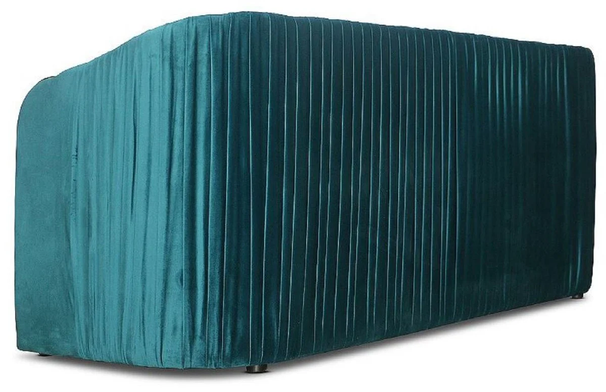 Casa Padrino sof¨¢ Art Deco de terciopelo verde azul / oro 180 x 78 x A. 80 cm - Sof¨¢ de Sal¨®n - Muebles de Sal¨®n Art Deco