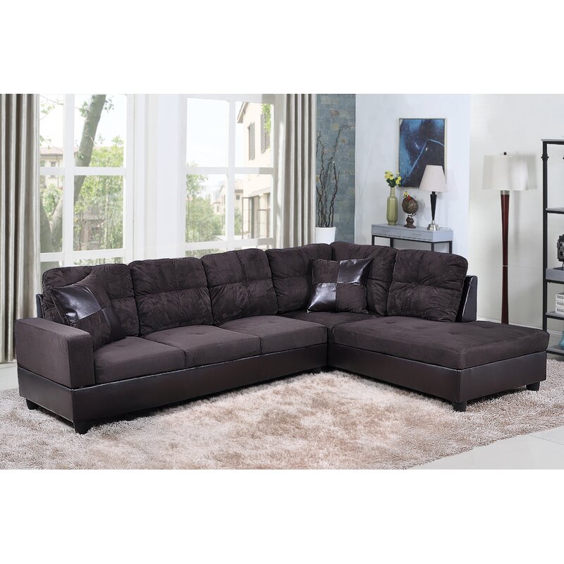 Burman 103.5��� Wide Faux Leather Sofa & Chaise